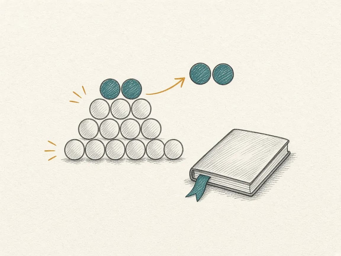 Sketch: a tiered pyramid of partner tokens with a playbook beside it.