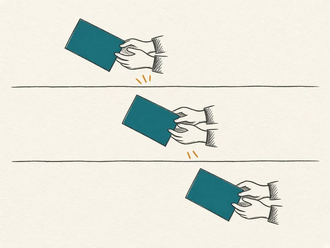 Diagram: one customer record card passed hand to hand across three lanes for marketing, sales, and success.